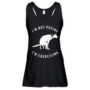 Peeing Dog Exercise IM Not Peeing IM Exercising Gym Funny Ladies Essential Flowy Tank