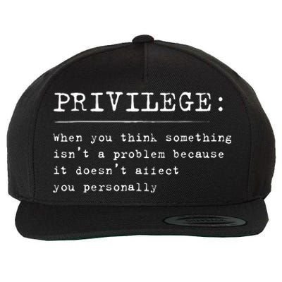 Privilege Definition Equality And Civil Rights Supporter Wool Snapback Cap