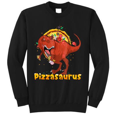 Pizzasaurus Dinosaur Eating Pizza T Rex Sweatshirt