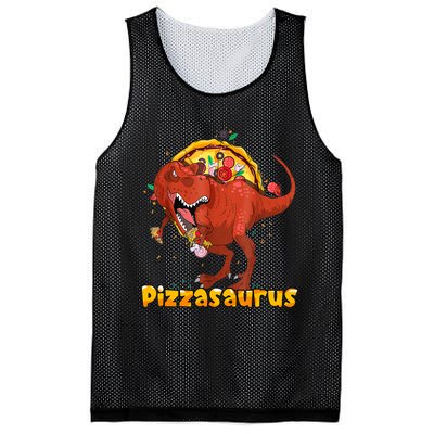 Pizzasaurus Dinosaur Eating Pizza T Rex Mesh Reversible Basketball Jersey Tank