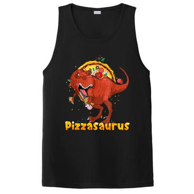 Pizzasaurus Dinosaur Eating Pizza T Rex PosiCharge Competitor Tank