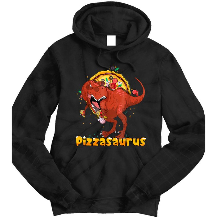 Pizzasaurus Dinosaur Eating Pizza T Rex Tie Dye Hoodie