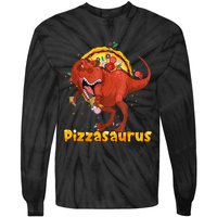 Pizzasaurus Dinosaur Eating Pizza T Rex Tie-Dye Long Sleeve Shirt