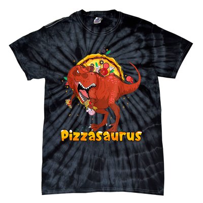 Pizzasaurus Dinosaur Eating Pizza T Rex Tie-Dye T-Shirt