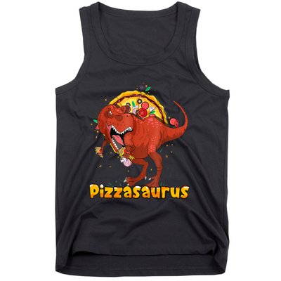 Pizzasaurus Dinosaur Eating Pizza T Rex Tank Top