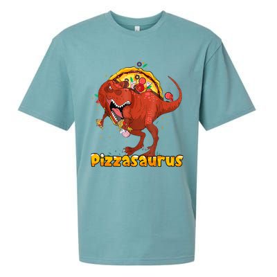 Pizzasaurus Dinosaur Eating Pizza T Rex Sueded Cloud Jersey T-Shirt