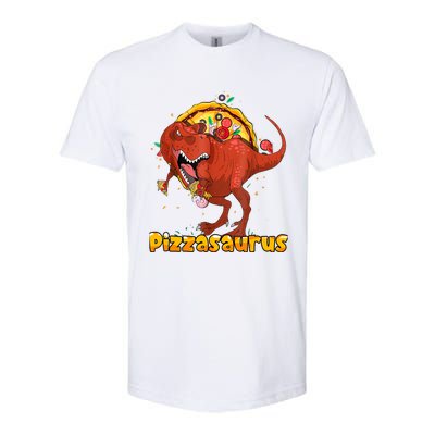 Pizzasaurus Dinosaur Eating Pizza T Rex Softstyle CVC T-Shirt