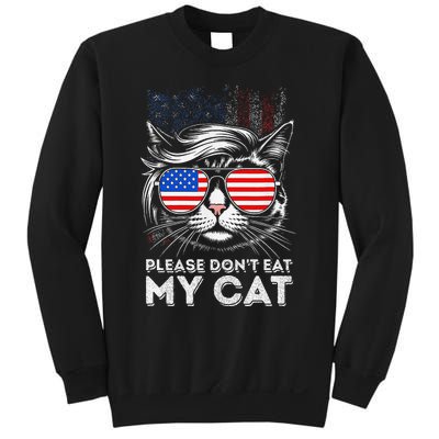 Please DonT Eat My Cat Funny Strange News Us Flag Sarcastic Sweatshirt