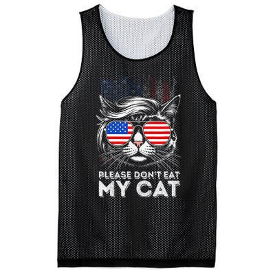 Please DonT Eat My Cat Funny Strange News Us Flag Sarcastic Mesh Reversible Basketball Jersey Tank