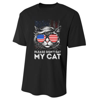 Please DonT Eat My Cat Funny Strange News Us Flag Sarcastic Performance Sprint T-Shirt