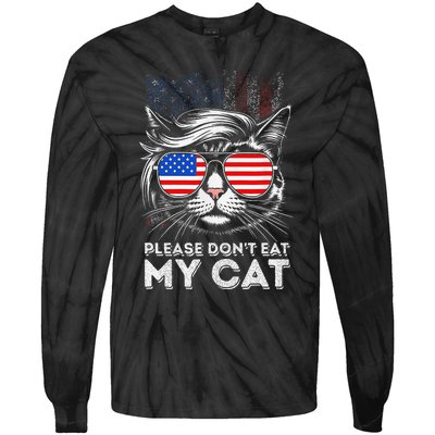 Please DonT Eat My Cat Funny Strange News Us Flag Sarcastic Tie-Dye Long Sleeve Shirt