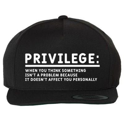 Privilege Definition Equality And Civil Rights Supporter Wool Snapback Cap
