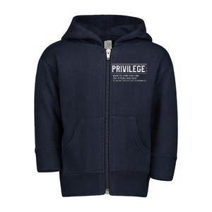 Privilege Definition Equality And Civil Rights Toddler Zip Fleece Hoodie