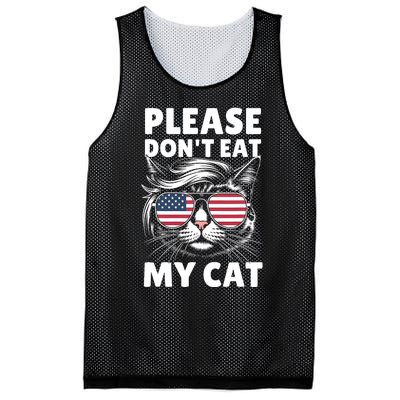 Please DonT Eat My Cat Funny Strange News Funny Sarcastic Mesh Reversible Basketball Jersey Tank