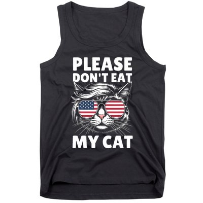 Please DonT Eat My Cat Funny Strange News Funny Sarcastic Tank Top