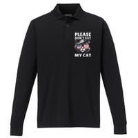 Please Dont Eat My Cat Funny Strange News Funny Sarcastic Performance Long Sleeve Polo