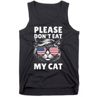 Please Dont Eat My Cat Funny Strange News Funny Sarcastic Tank Top