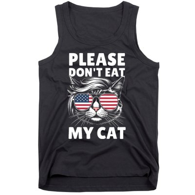 Please Dont Eat My Cat Funny Strange News Funny Sarcastic Tank Top