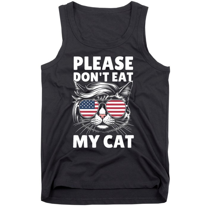 Please Dont Eat My Cat Funny Strange News Funny Sarcastic Tank Top