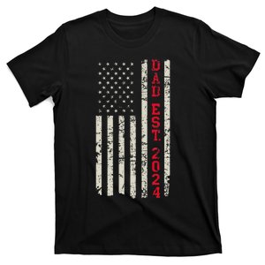 Patriotic Dad Est 2024 Dad Since 2024 Us Flag T-Shirt