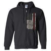 Patriotic Dad Est 2024 Dad Since 2024 Us Flag Full Zip Hoodie