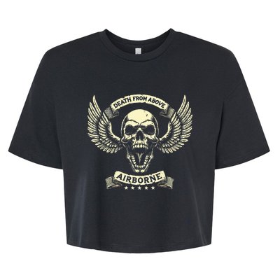 Paratrooper Death From Above Airborne Veteran Gift Bella+Canvas Jersey Crop Tee