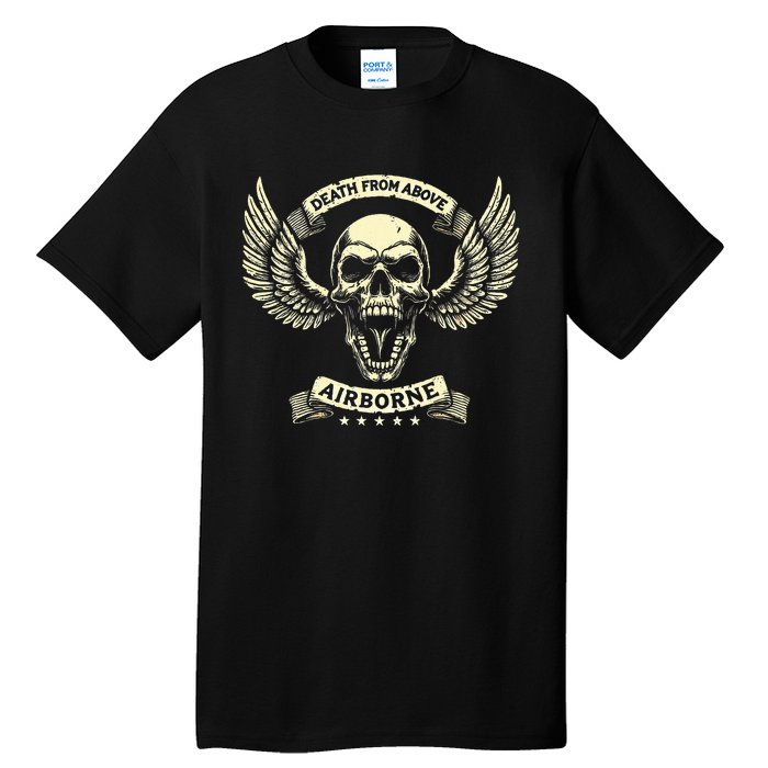 Paratrooper Death From Above Airborne Veteran Gift Tall T-Shirt