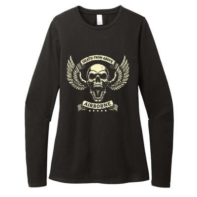 Paratrooper Death From Above Airborne Veteran Gift Womens CVC Long Sleeve Shirt