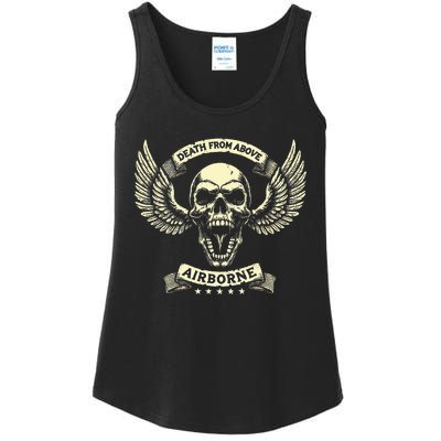 Paratrooper Death From Above Airborne Veteran Gift Ladies Essential Tank