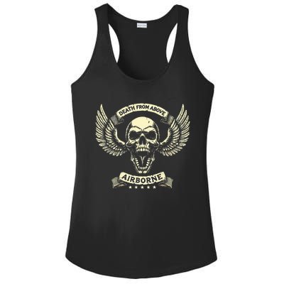 Paratrooper Death From Above Airborne Veteran Gift Ladies PosiCharge Competitor Racerback Tank