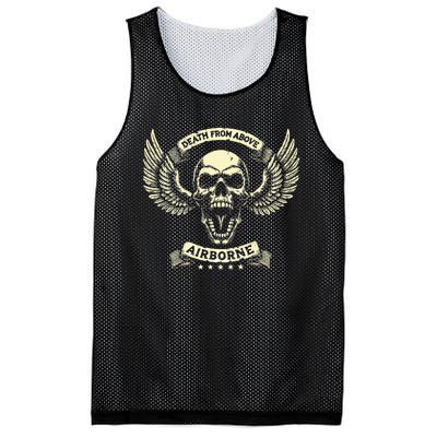 Paratrooper Death From Above Airborne Veteran Gift Mesh Reversible Basketball Jersey Tank