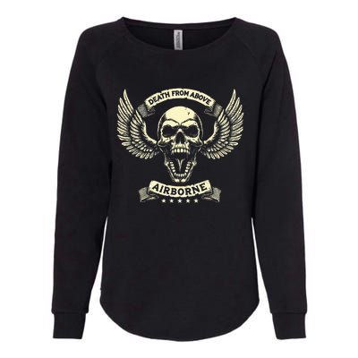 Paratrooper Death From Above Airborne Veteran Gift Womens California Wash Sweatshirt