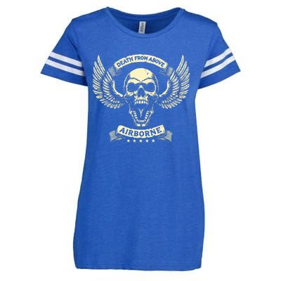 Paratrooper Death From Above Airborne Veteran Gift Enza Ladies Jersey Football T-Shirt