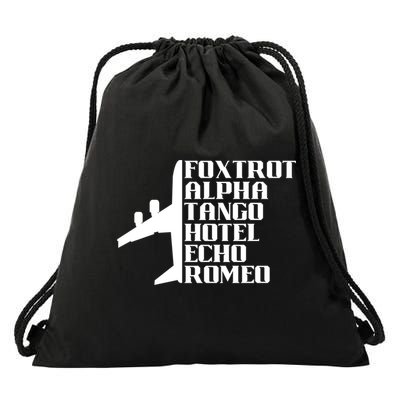 Pilot Dad Father Aviation Captain Phonetics Fathers Day Cool Gift Drawstring Bag