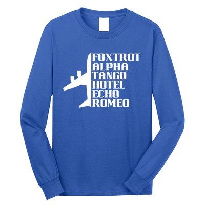 Pilot Dad Father Aviation Captain Phonetics Fathers Day Cool Gift Long Sleeve Shirt