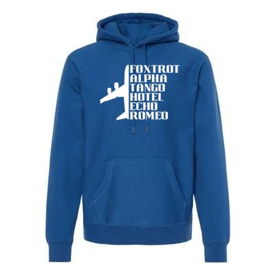 Pilot Dad Father Aviation Captain Phonetics Fathers Day Cool Gift Premium Hoodie