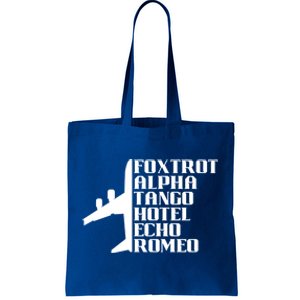 Pilot Dad Father Aviation Captain Phonetics Fathers Day Cool Gift Tote Bag