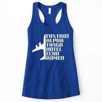 Pilot Dad Father Aviation Captain Phonetics Fathers Day Cool Gift Womens Tank Top