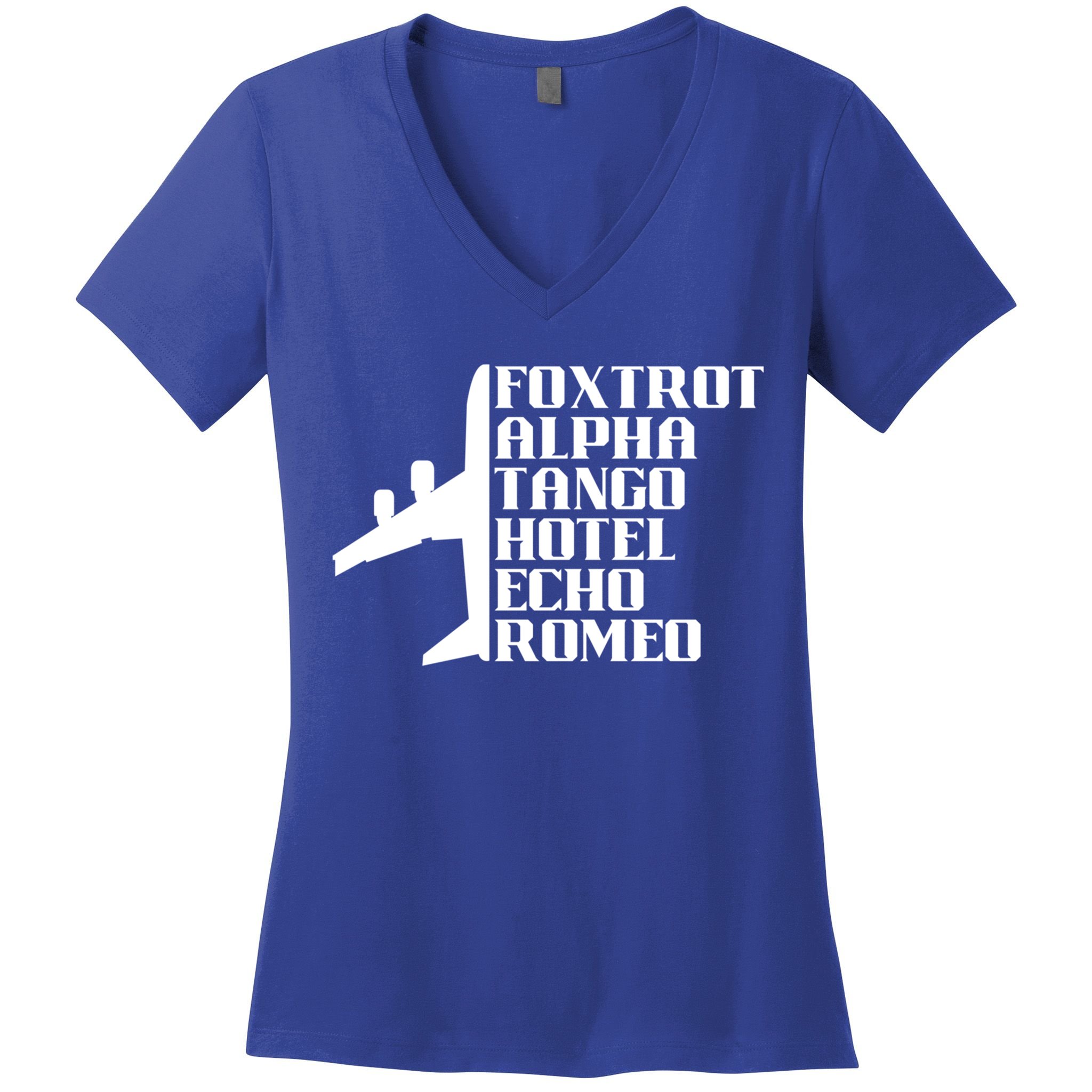 Pilot Dad Father Aviation Captain Phonetics Fathers Day Cool Gift Women's V-Neck T-Shirt