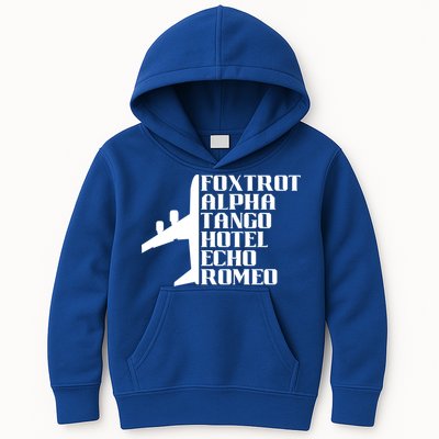 Pilot Dad Father Aviation Captain Phonetics Fathers Day Cool Gift Kids Hoodie