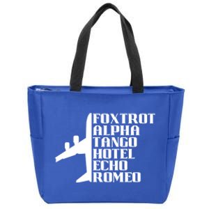 Pilot Dad Father Aviation Captain Phonetics Fathers Day Cool Gift Zip Tote Bag