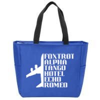 Pilot Dad Father Aviation Captain Phonetics Fathers Day Cool Gift Zip Tote Bag