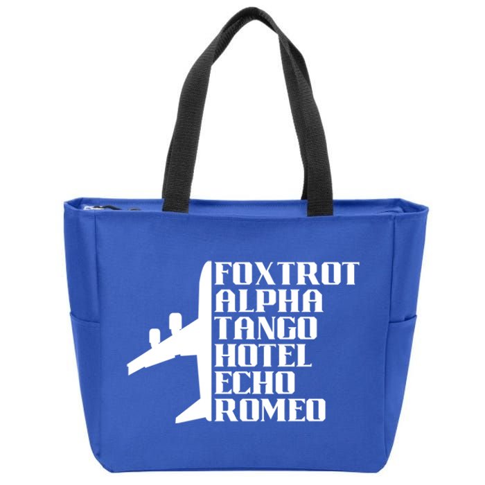 Pilot Dad Father Aviation Captain Phonetics Fathers Day Cool Gift Zip Tote Bag