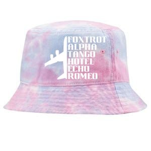 Pilot Dad Father Aviation Captain Phonetics Fathers Day Cool Gift Tie-Dyed Bucket Hat