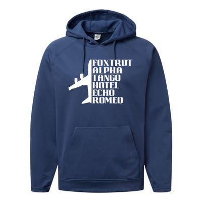 Pilot Dad Father Aviation Captain Phonetics Fathers Day Cool Gift Performance Fleece Hoodie