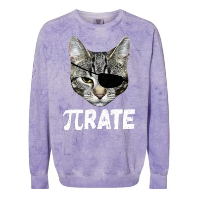 Pi Day Funny Cat Pirate Colorblast Crewneck Sweatshirt