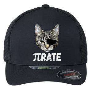 Pi Day Funny Cat Pirate Flexfit Unipanel Trucker Cap