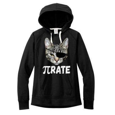 Pi Day Funny Cat Pirate Women's Fleece Hoodie