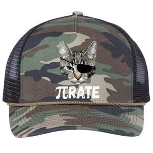 Pi Day Funny Cat Pirate Retro Rope Trucker Hat Cap