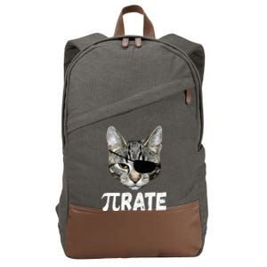 Pi Day Funny Cat Pirate Cotton Canvas Backpack